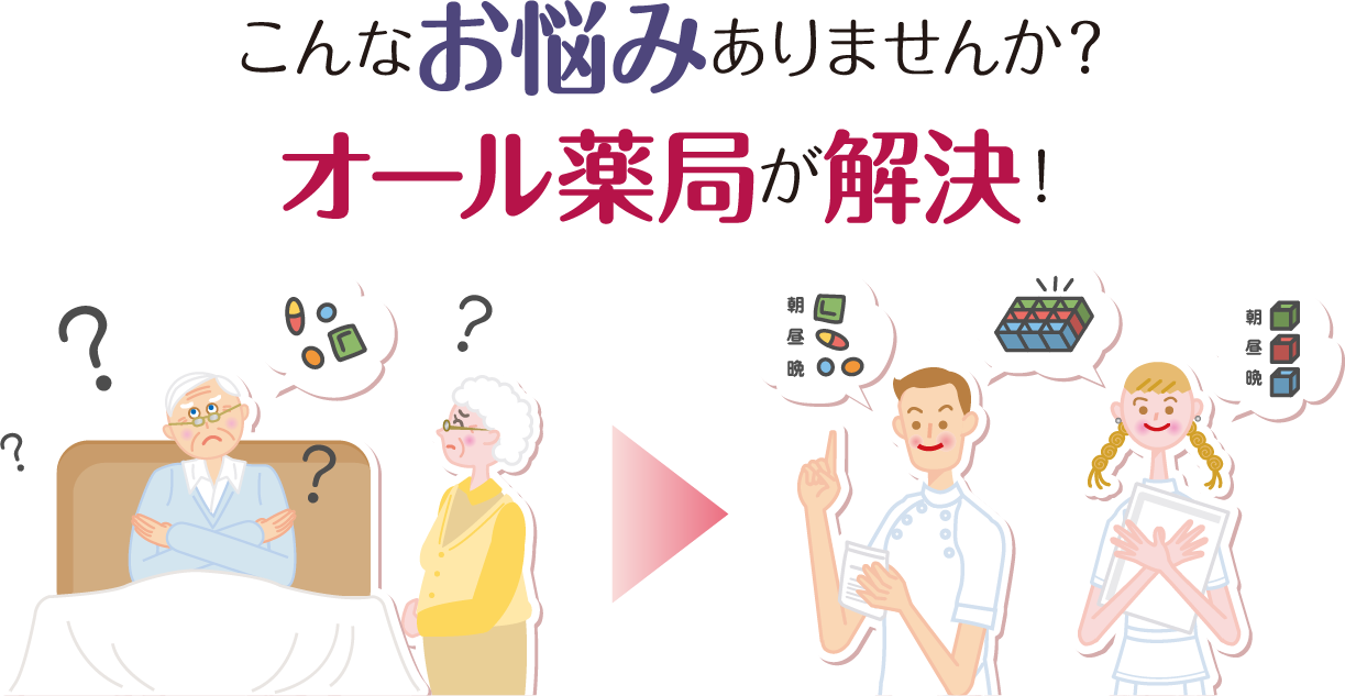 こんなお悩みありませんか？オール薬局が解決！